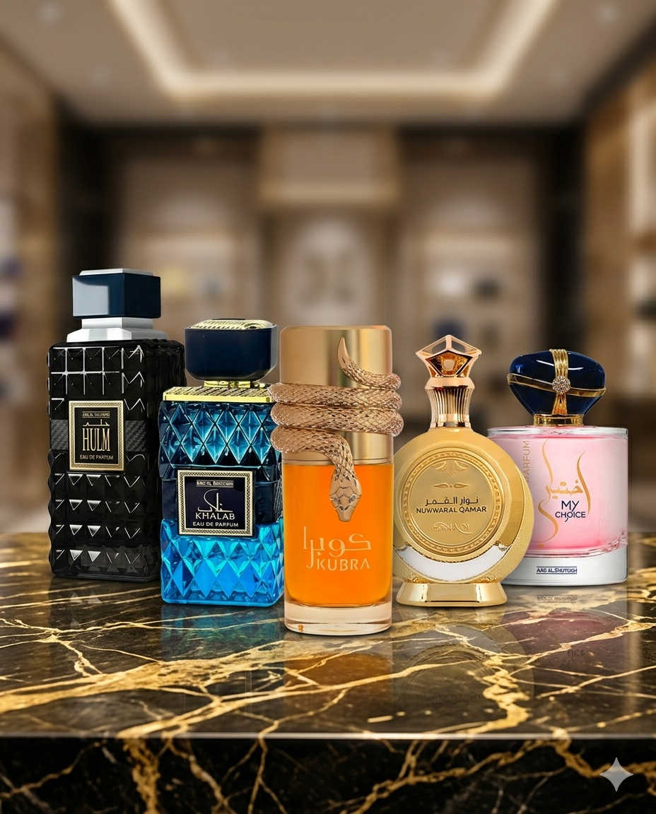 Catálogo amplio de perfumes árabes para distribución mayorista
